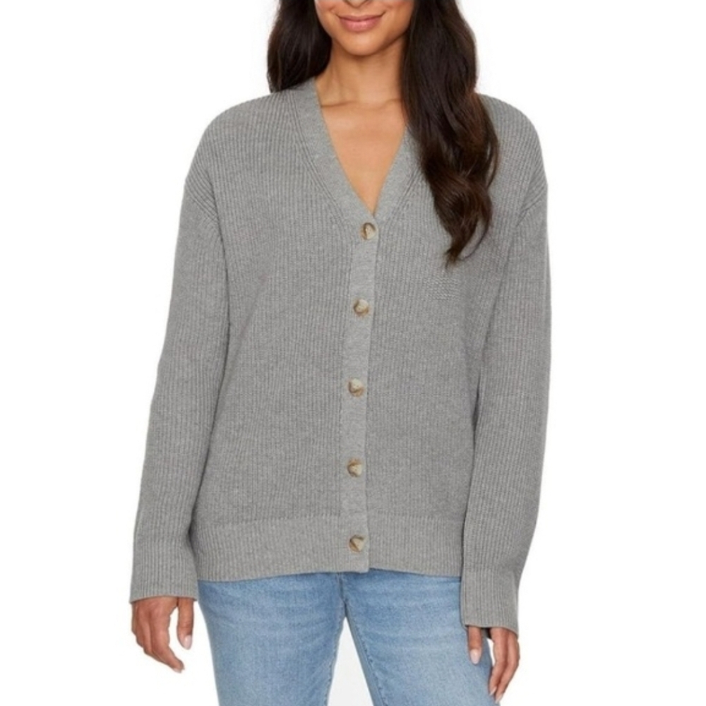 Hudson Jeans Gray Button-Up Cardigan Large EUC